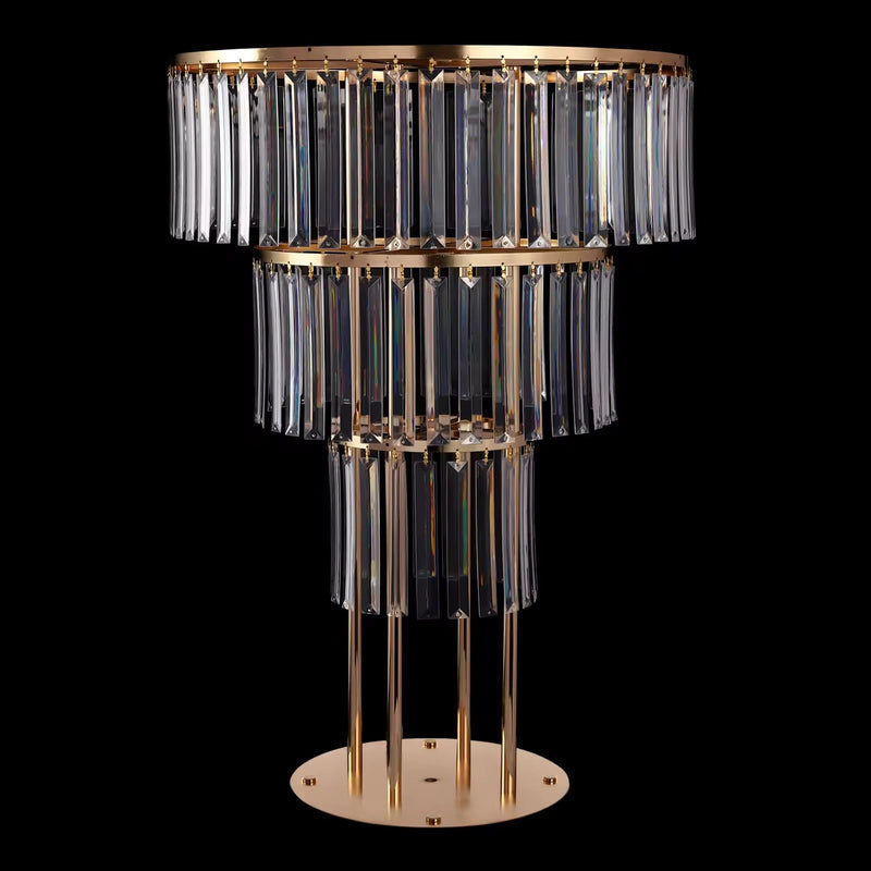 Luxe Wedding Party Centerpiece - 35 Inch Gold Crystal Stand