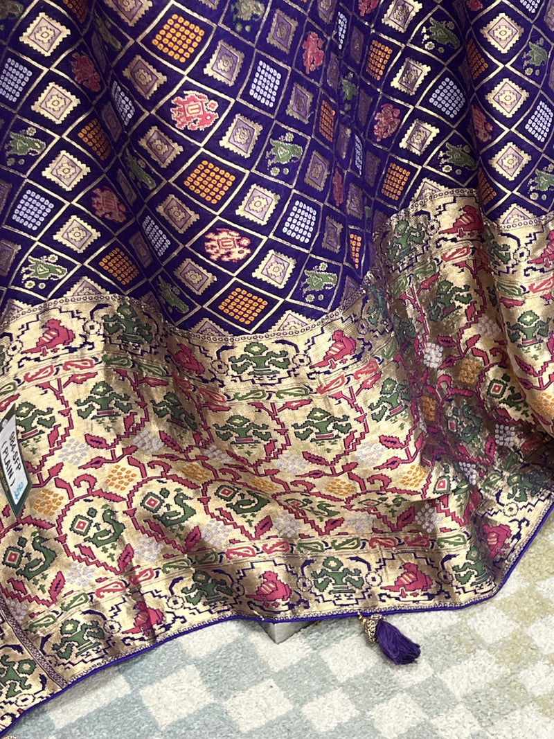 Patola bandhani saree with ready to wear blouse