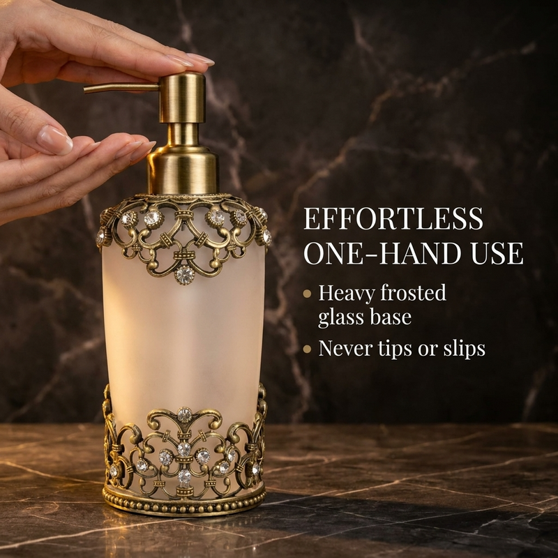 Amara Bliss – Modern Decorative Bathroom Accessory Handmade Soap Dispenser, 9 oz