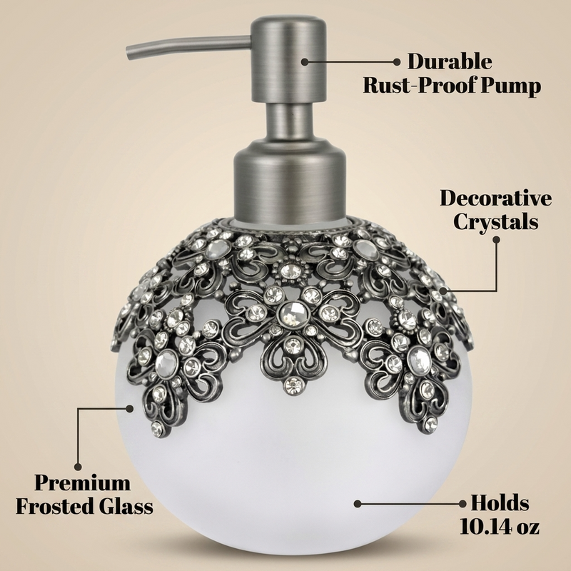 Lavinia Bloom – Modern Decorative Bathroom Accessory Handmade Soap Dispenser, 12 oz