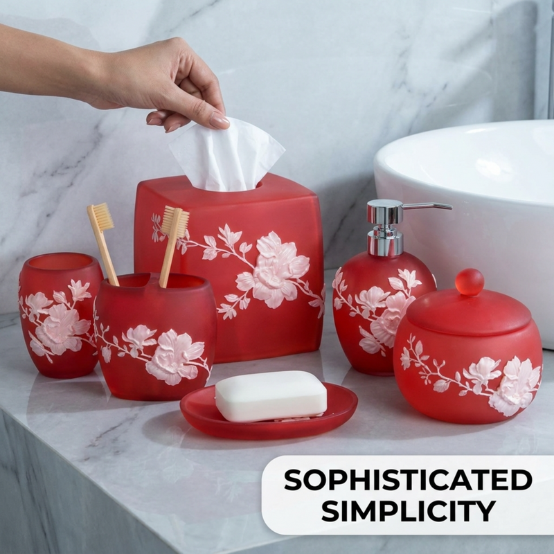 The Savannah Collection – Elegant Modern Bathroom Décor Accessories Set of 6