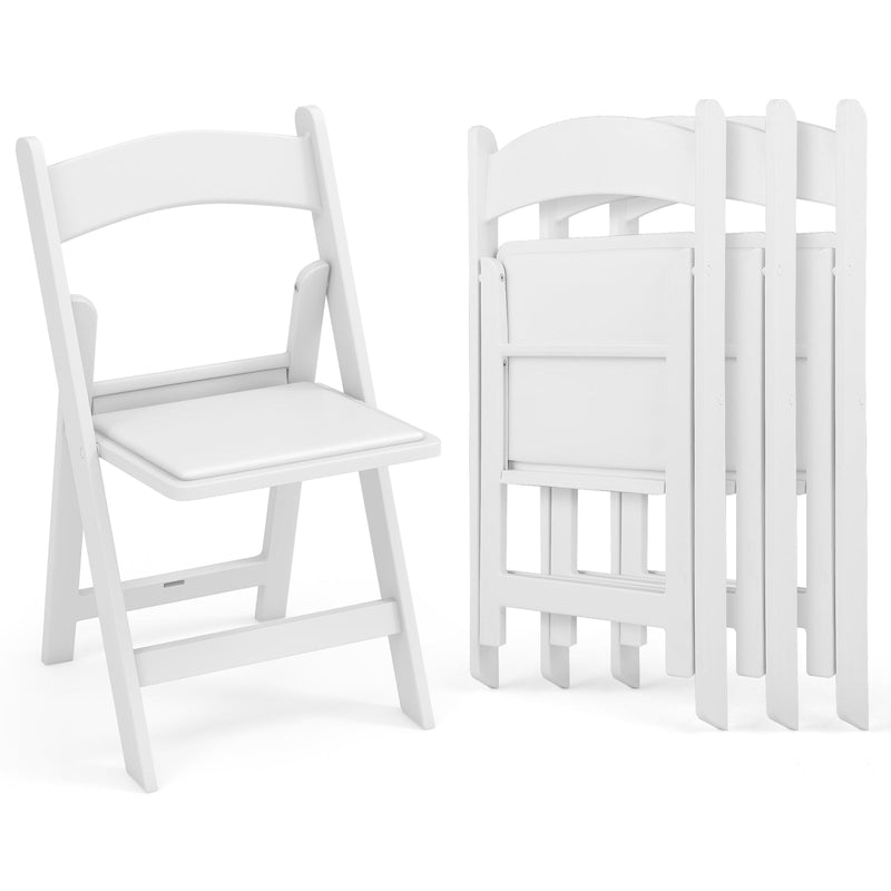 4 Pack Resin Folding Chairs with Padded Seat