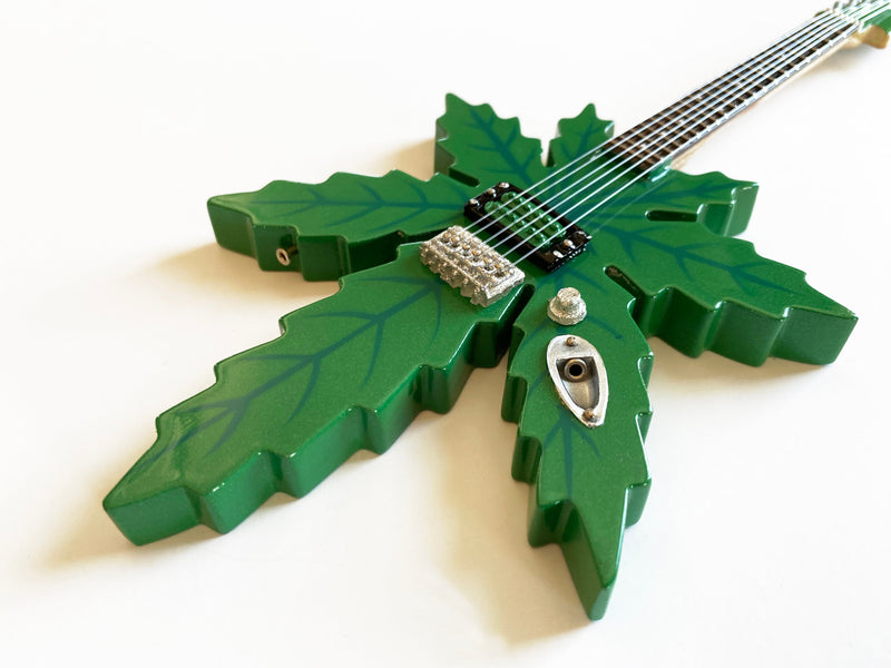 Sweet Leaf Guitars® Mary Jane Marijuana Shape Miniature Guitar Model