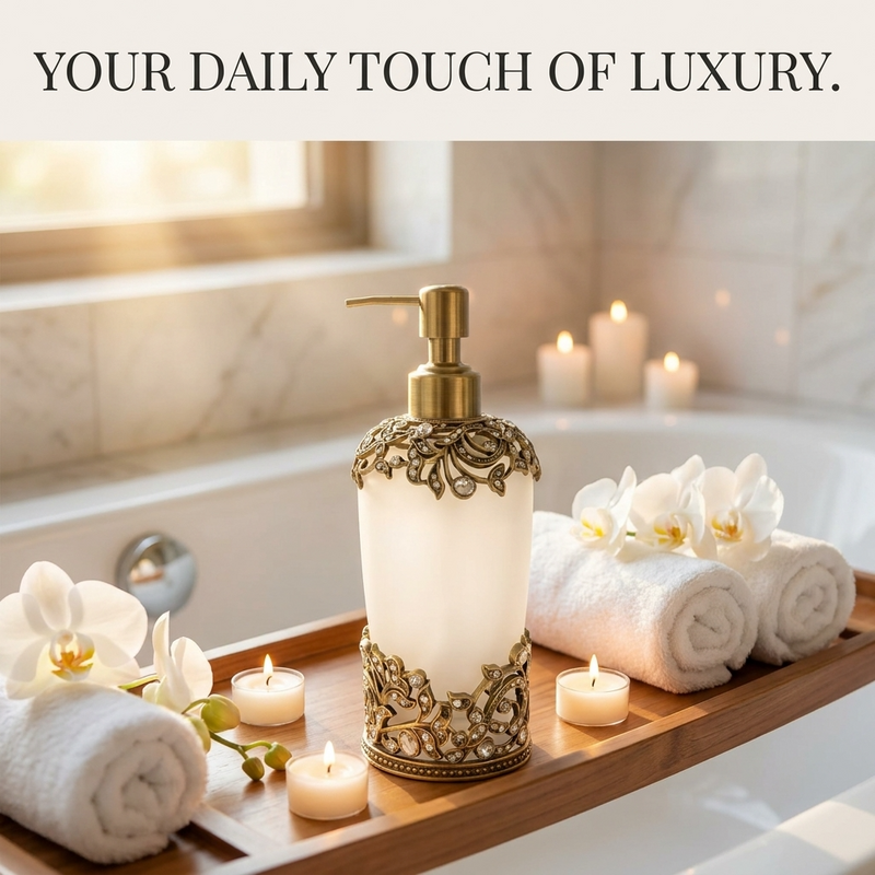 Liora Bloom – Modern Decorative Bathroom Accessory Handmade Soap Dispenser, 9 oz
