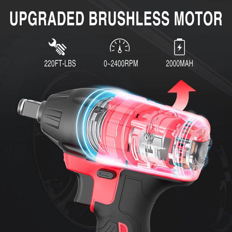 20V Brushless Cordless Impact Wrench Kit w/ Battery & Charger PS76142B