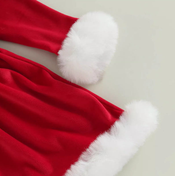 Baby Girls Christmas Romper  Ruffles Fly Sleeve Sequins Red Party Dress Unique Design Excellent Look