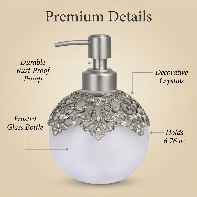 Isolde Essence – Modern Decorative Bathroom Accessory Handmade Soap Dispenser, 12 oz