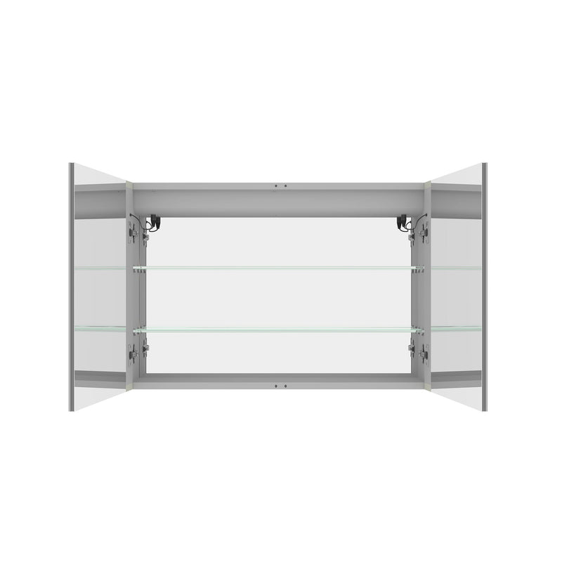 LED Medicine Cabinet With Mirror, Double Door With Defogger, Dimmer, Surface Mount