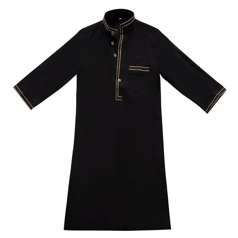 Middle East Boy Robe Stand Collar Button Long Shirt
