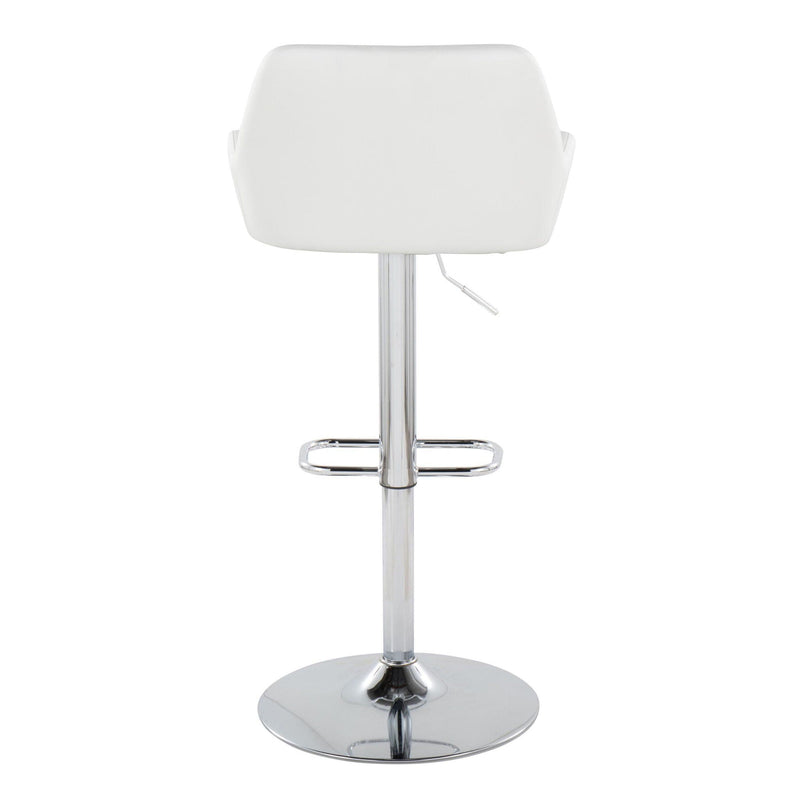 Daniella - Contemporary Adjustable Barstool With Swivel With Rounded Rectangle Footrest (Set of 2)