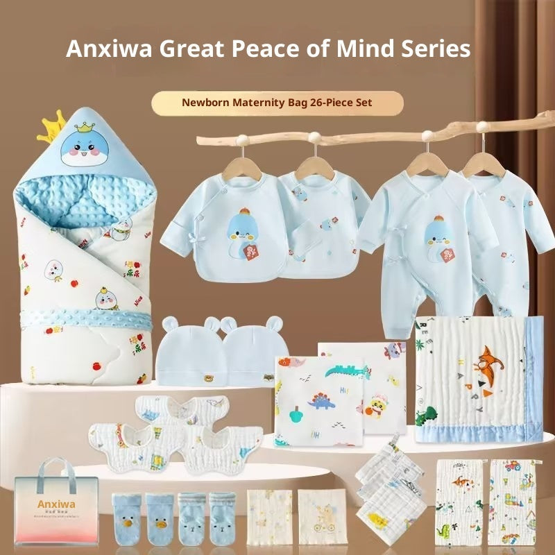 Maternity Bag Newborn Swaddle Bath Towel Clothing Set