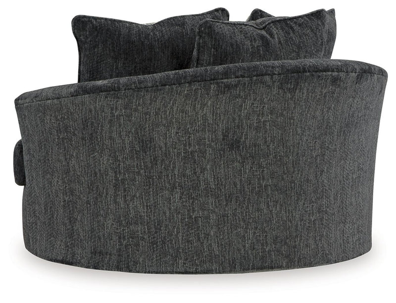Biddeford - Oversized Swivel Accent Chair - Shadow