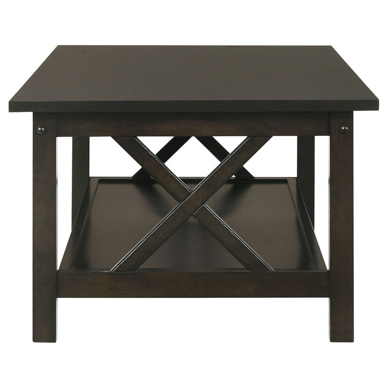 Rachelle 3-piece Rectangular Coffee Table Set Deep Merlot