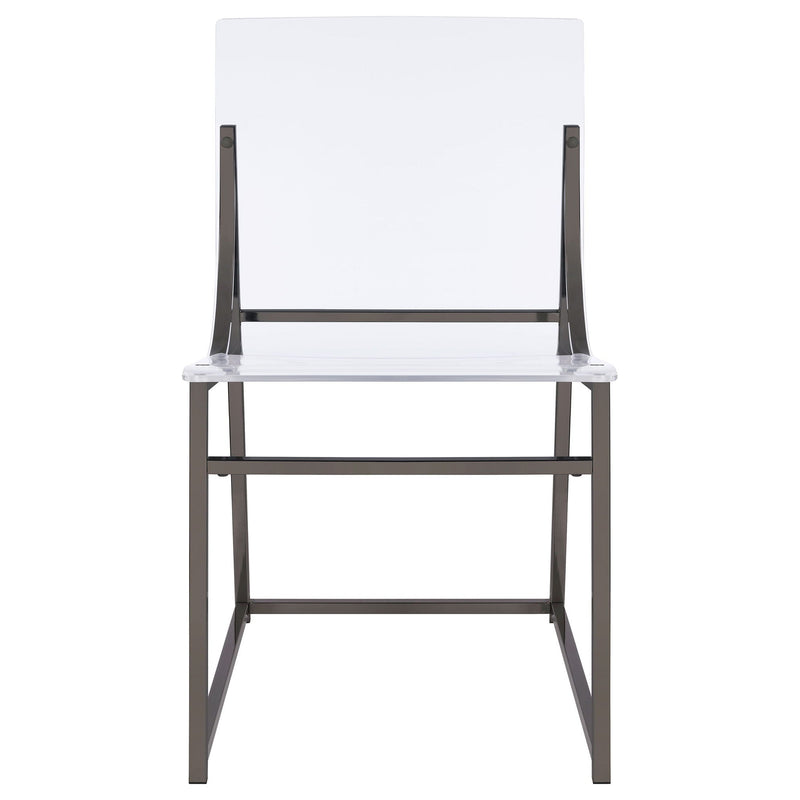 Adino Acrylic Dining Side Chair Black Nickel (Set of 2)