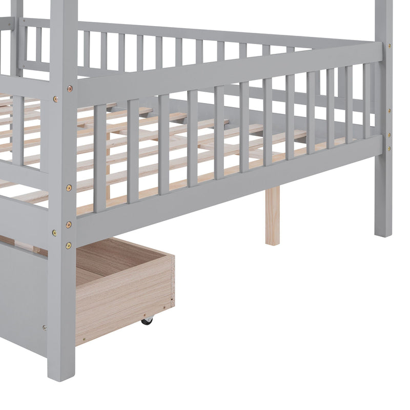 House Bed With 2 Drawers