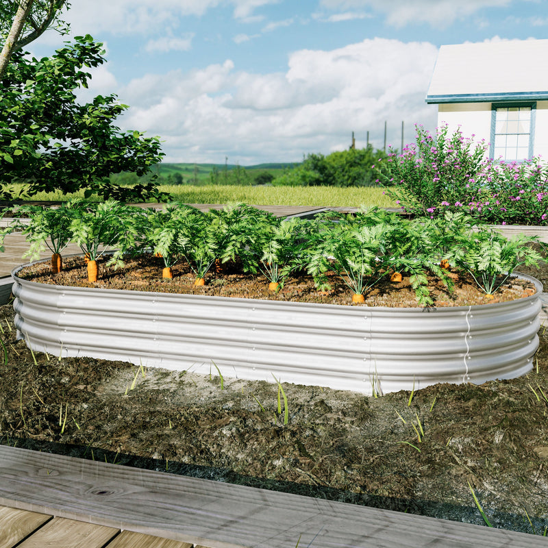 Heavy Duty Galvanized Raised Garden Bed Kit 8x4x1ft