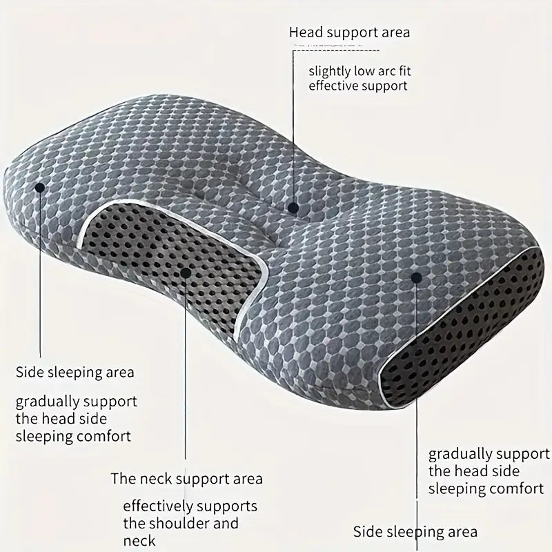 3D Knitted Cotton Massage Pillow – Breathable Neck & Shoulder Support