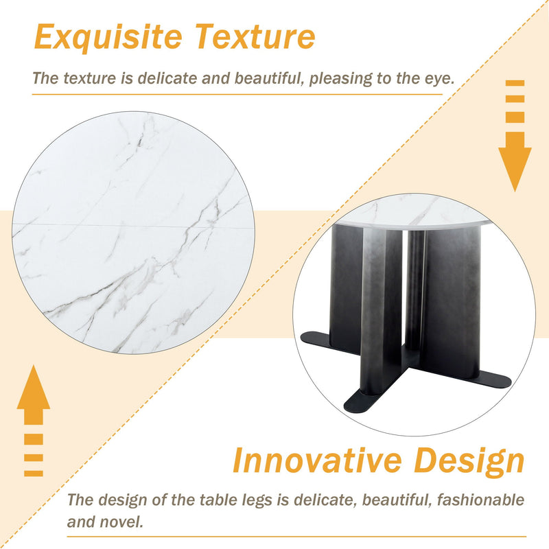 Round Dining Table With Cross Base, Modern Home Furniture