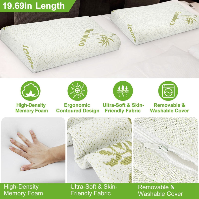 Bamboo Memory Foam Cervical Pillow – Ergonomic Neck & Shoulder Support