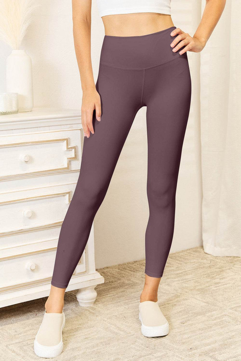 Double Take Wide Waistband Sports Leggings for Women