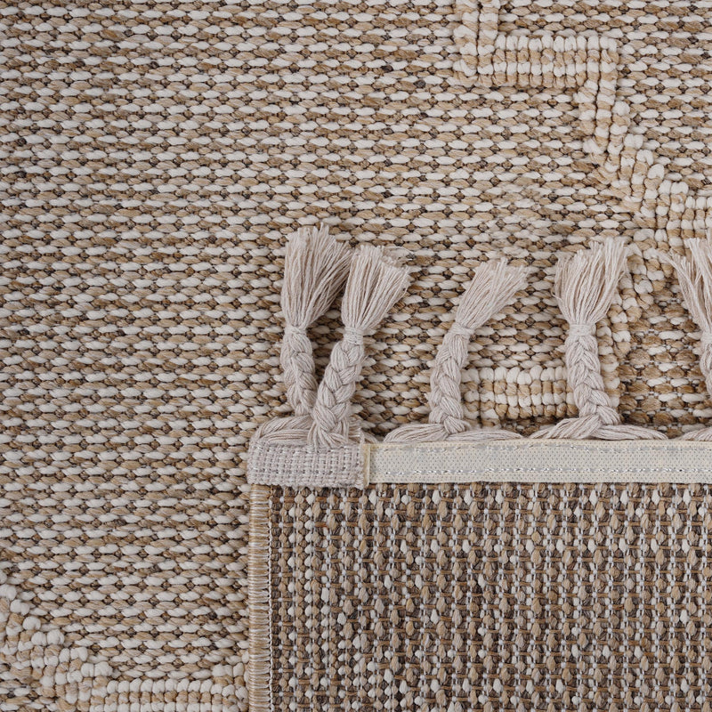 NAAR Guros Collection 6X9 Cream / Trellis Indoor / Outdoor Area Rug