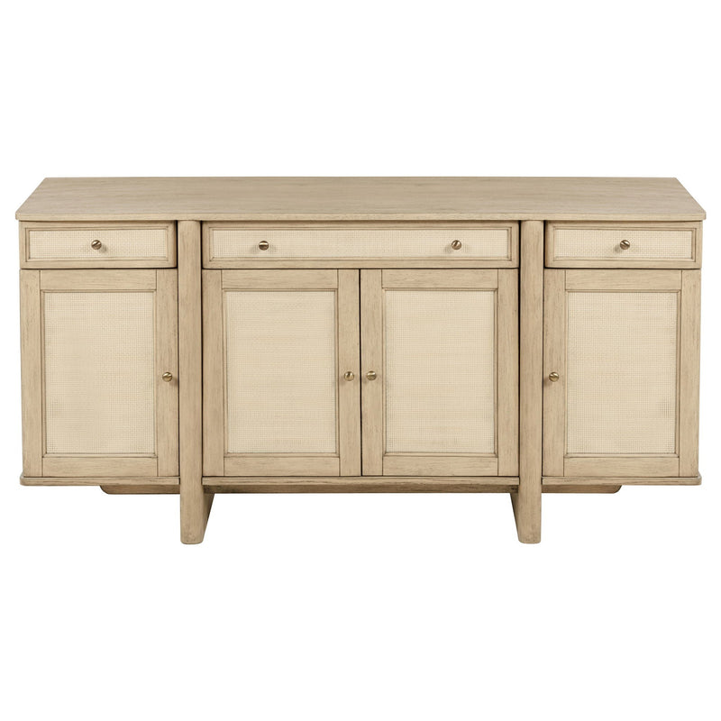 Kailani 4-door Cane Sideboard Buffet Cabinet Beige Oak
