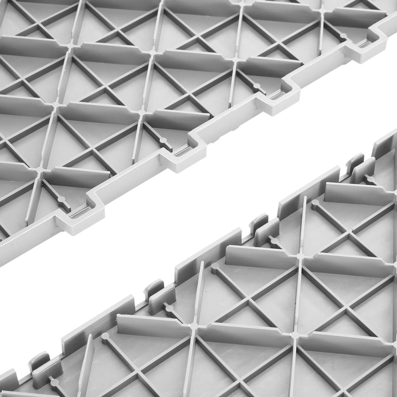 Garage Tiles Interlocking, 12 X 12 X 0.53 Inch 50 Pack Garage Floor Covering Tiles, Non-Slip Double-Sided Texture Garage Flooring Tiles, For Garages, Basements, Repair Shops, Silver