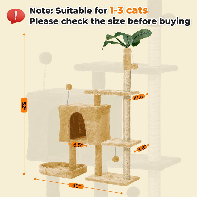 Cat Tree with Scratching Posts Plush Perch Stand