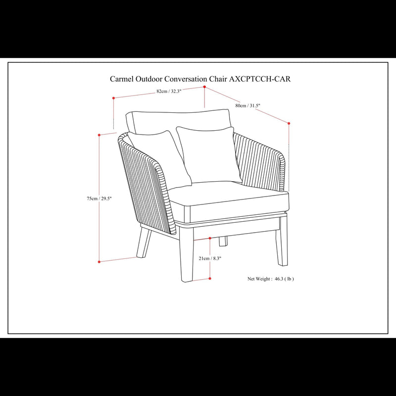 Carmel - Outdoor Conversation Chair - Sand Drift