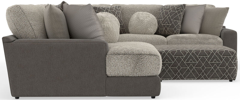 Canyon - 4 Piece Sectional With Cuddler Seat Cushions, Included Accent Pillows And Cocktail Ottoman (Left Side Facing Chaise) - Umber