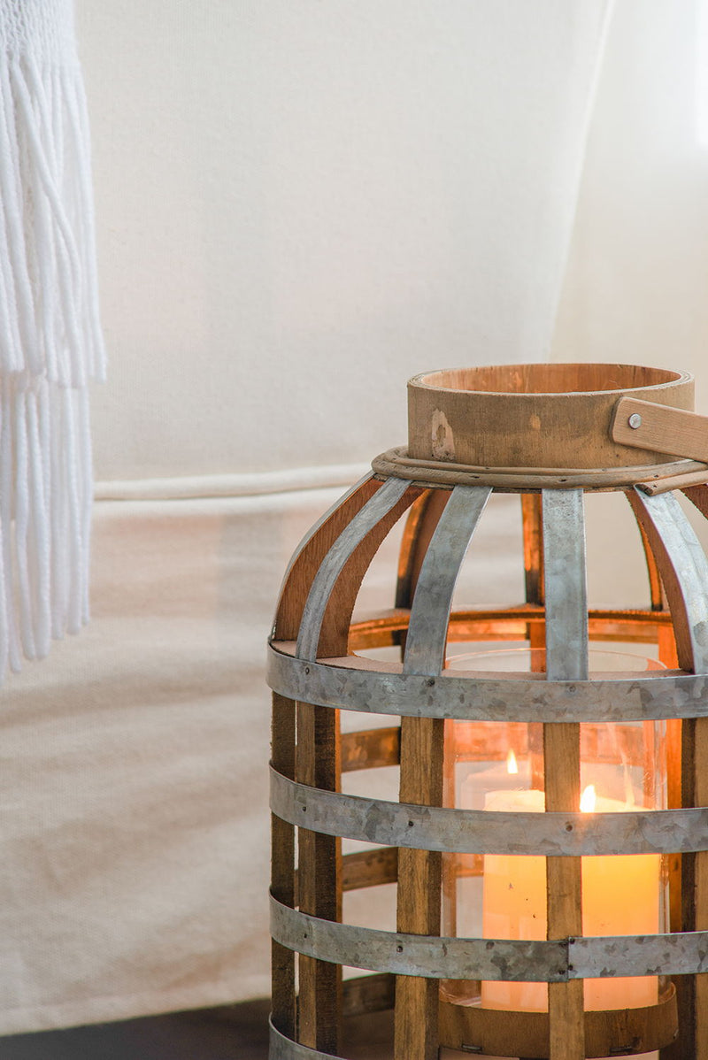 Decorative Lantern With Handle, Wooden Lantern For Indoor Outdoor, Home Garden Wedding