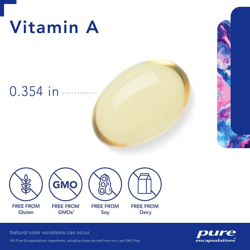 Vitamin a - 3,000 Mcg - from Cod Liver Oil - Immune & Vision Support* - Vitamin a Palmitate Supplement - Non-Gmo - 120 Softgel Capsules