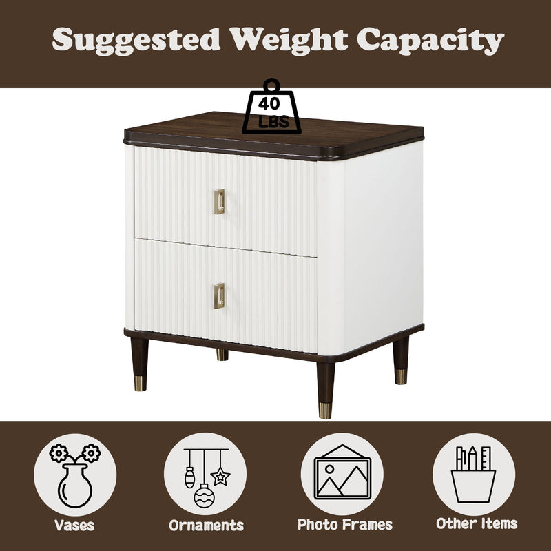 Carena - 5 Piece Bedroom Set (Eastern King Dresser Chest Mirror Nightstand) - Brown / Light Gray / White