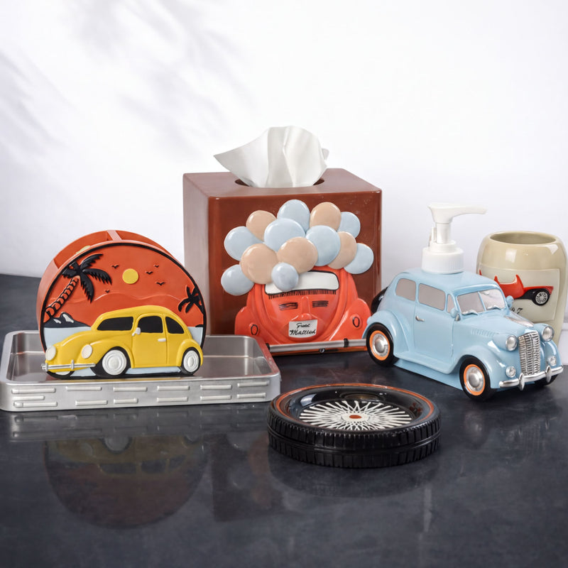 Bathroom Accessory Set – Racer Collection | Stylish Polyresin Bath Décor Set of 6