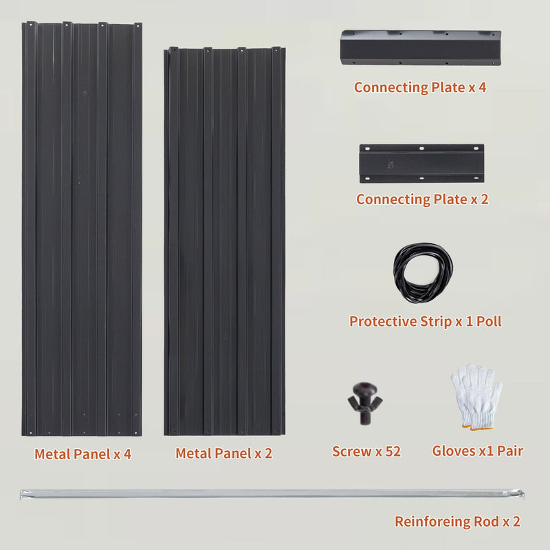 6x3x1 FT Metal Raised Garden Bed Outdoor Planter