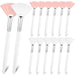 14 Pieces Fan Brushes Applicator, Mask Brushes for Facial Makeup Tools for Face Cosmetic(Brown)