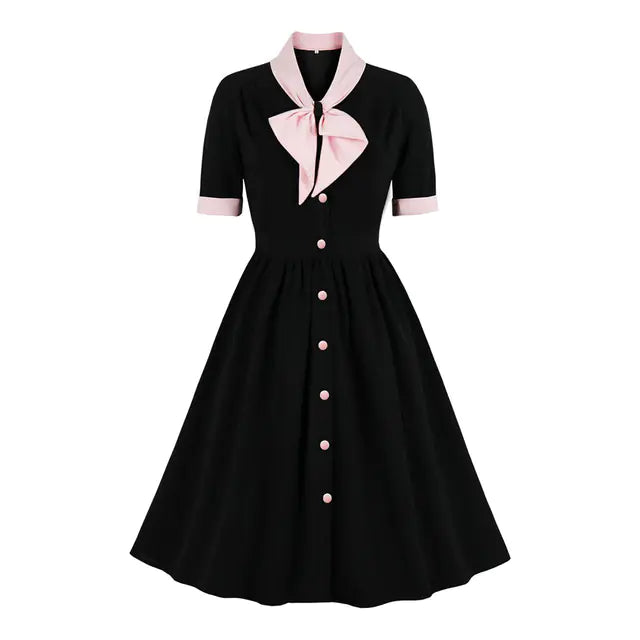 Elegant 1950s Embroidered Mesh Retro Party Dress