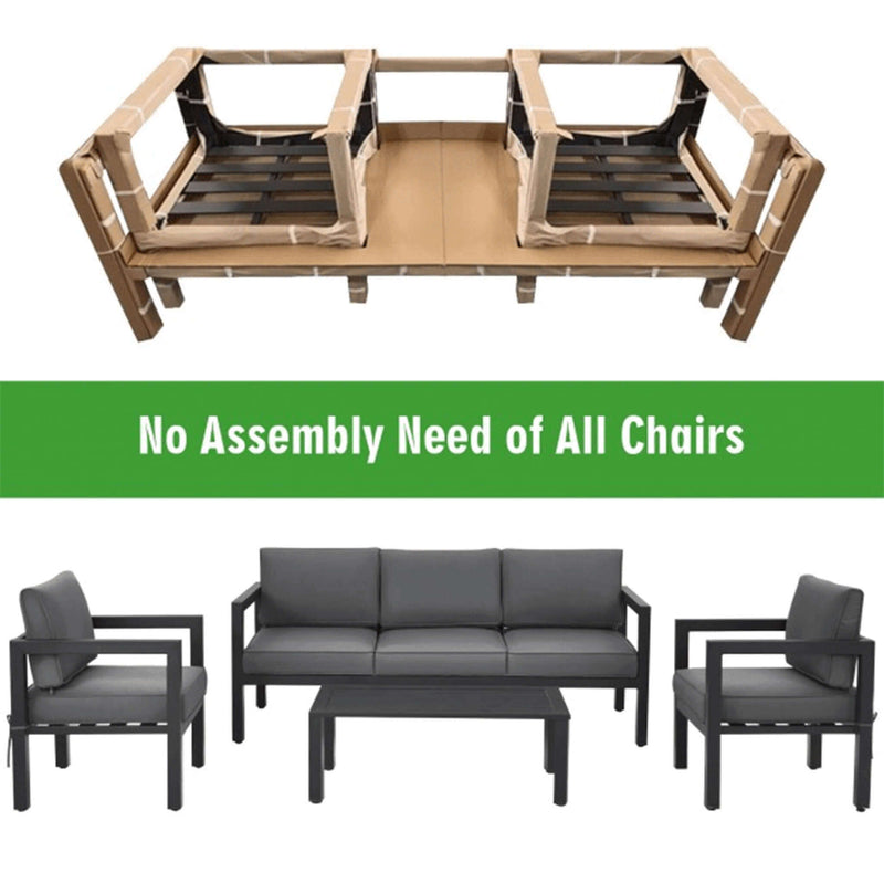 Alora 4-Piece Premium Outdoor Aluminum Furniture Set For Backyard & Poolside (SAK73532)