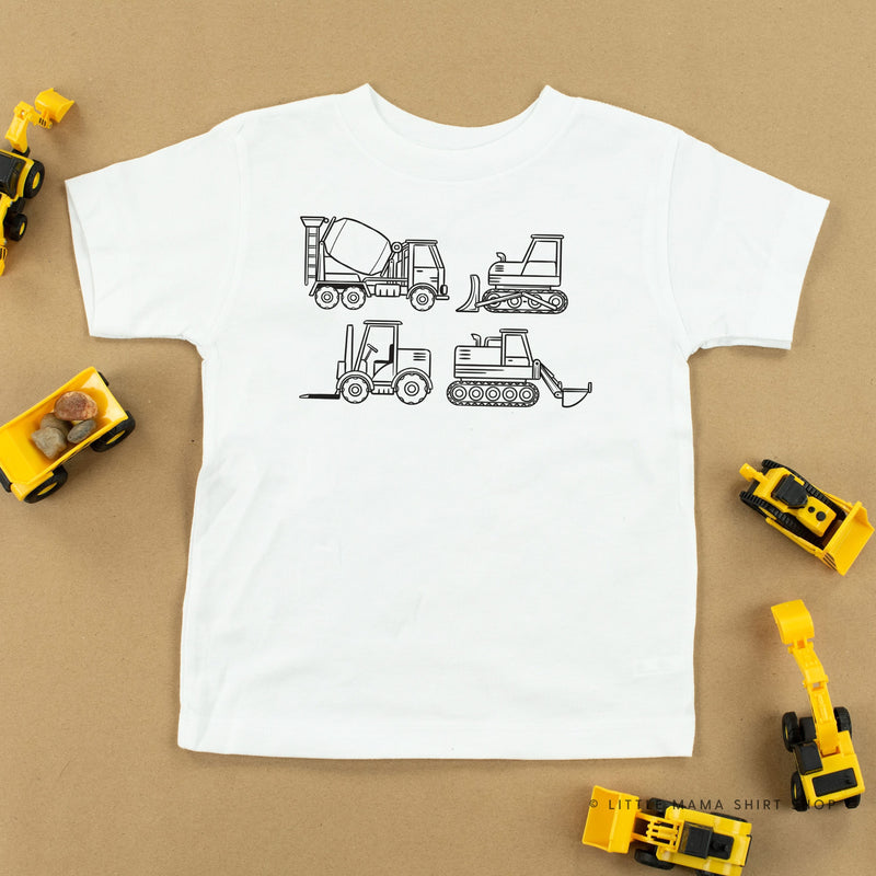 4 Construction Trucks - Child Tee