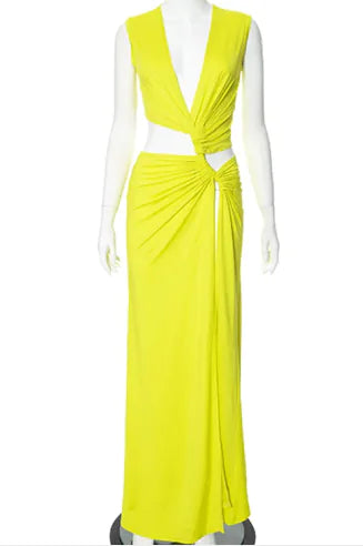 Deep V-Neck Slim Fit Dress