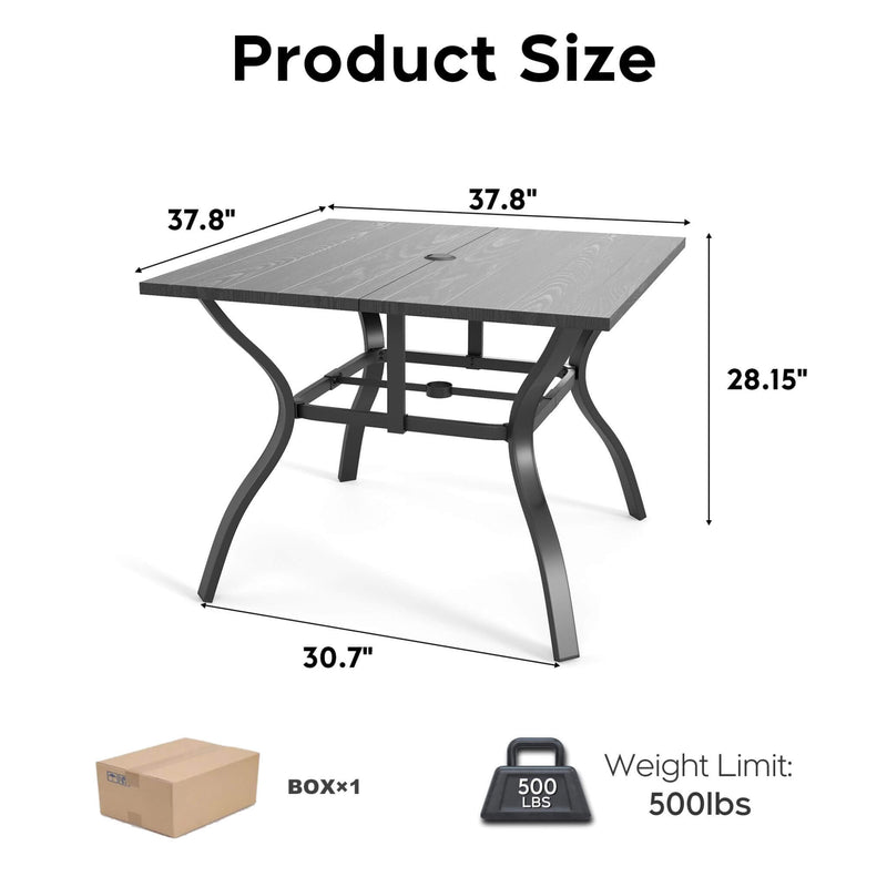 Alora 5-Piece Outdoor Dining Set With 4 Heavy-Duty Chairs And Square Table With Umbrella Hole [UMBRELLA NOT INCLUDED] (SAK93546)