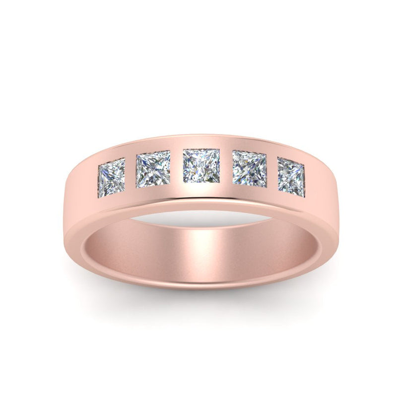Flat Flush Set Mens Wedding Band