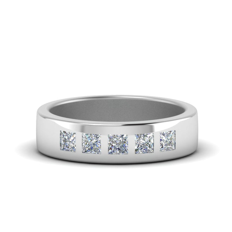 Flat Flush Set Mens Wedding Band