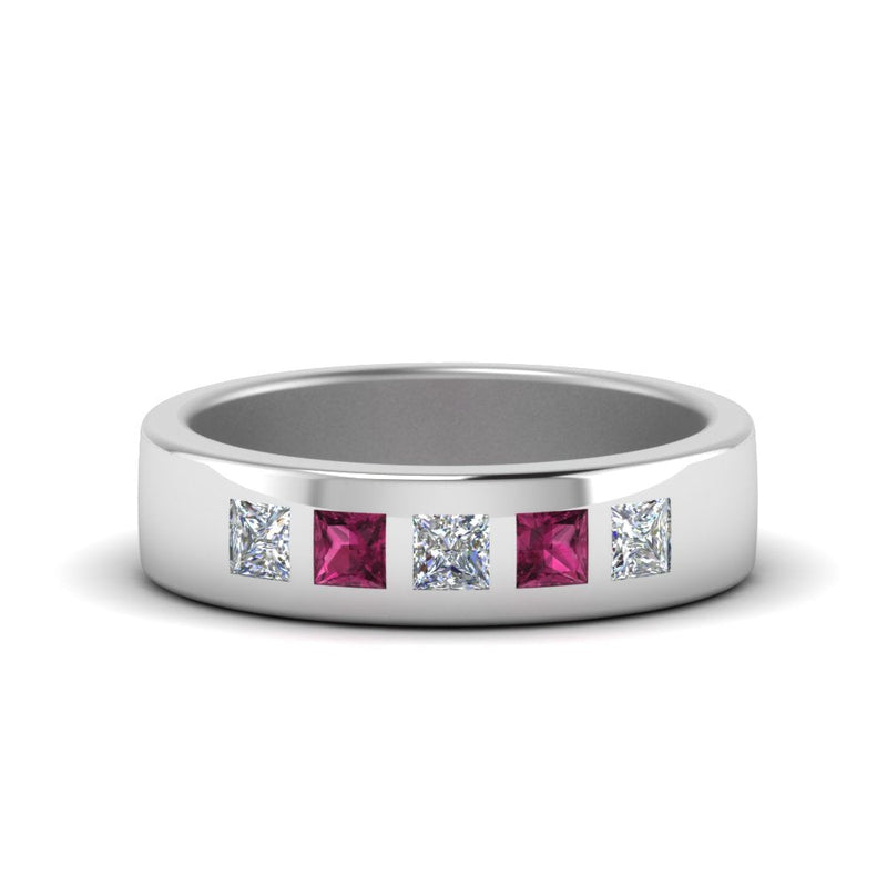 Flat Flush Set Mens Wedding Band