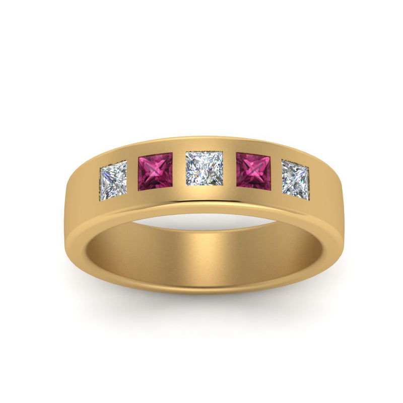 Flat Flush Set Mens Wedding Band