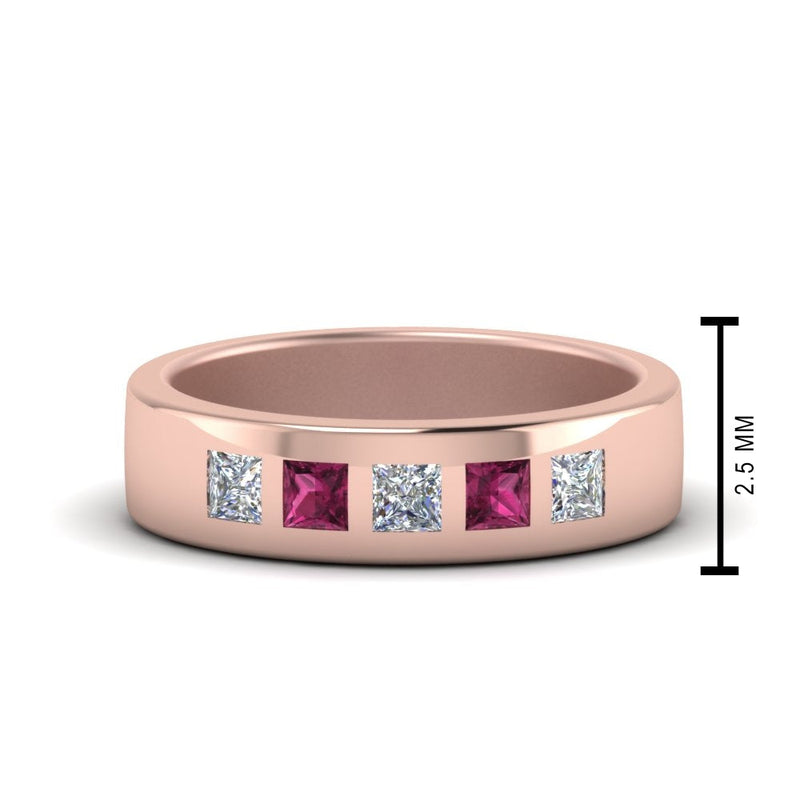 Flat Flush Set Mens Wedding Band