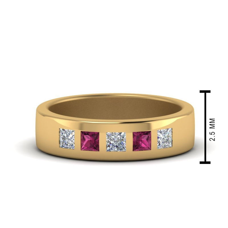 Flat Flush Set Mens Wedding Band