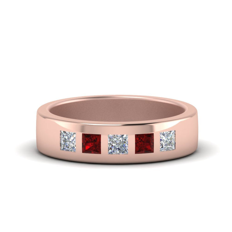 Flat Flush Set Mens Wedding Band