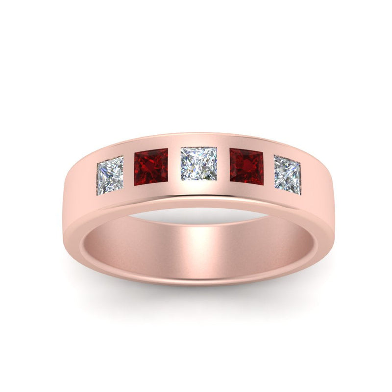 Flat Flush Set Mens Wedding Band