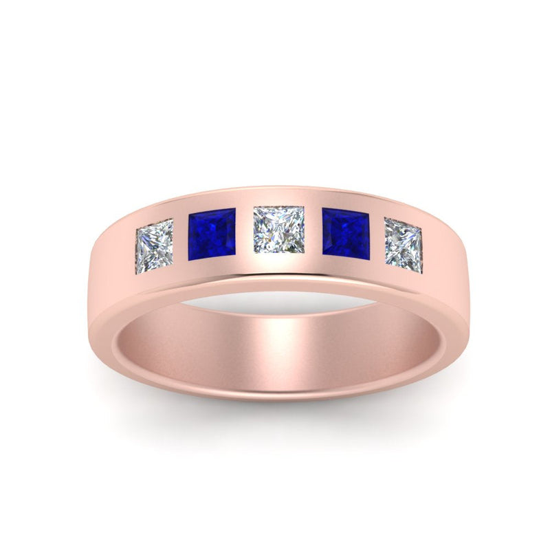 Flat Flush Set Mens Wedding Band